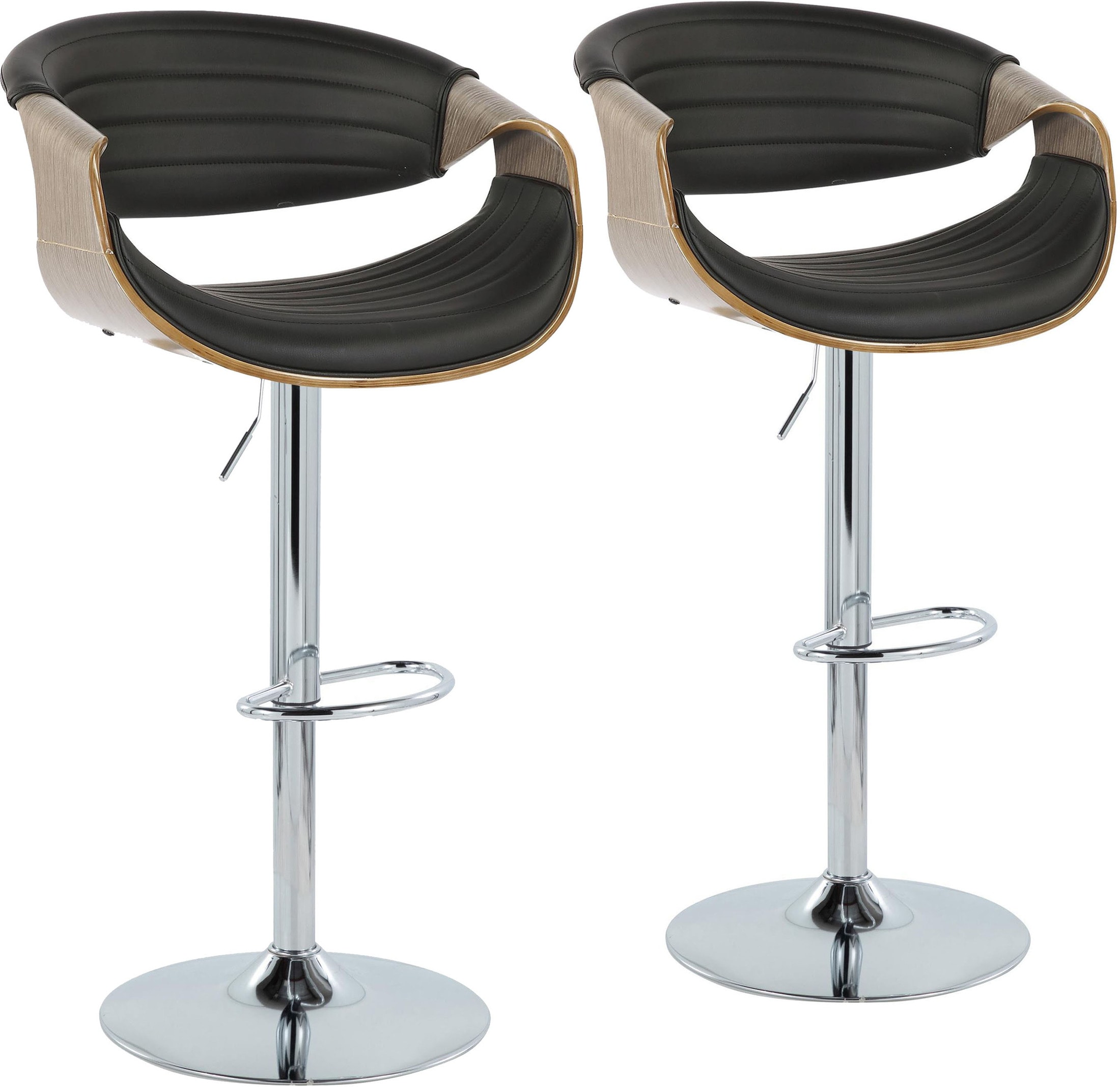 Leo Set of 2 Adjustable Swivel Bar Stools Value City Furniture