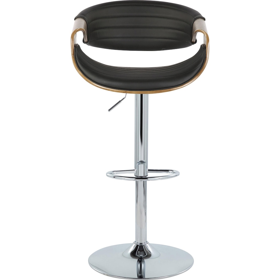 leo black vegan leather gray bar stool   