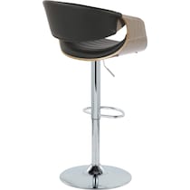 leo black vegan leather gray bar stool   