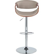 leo gray vegan leather walnut bar stool   