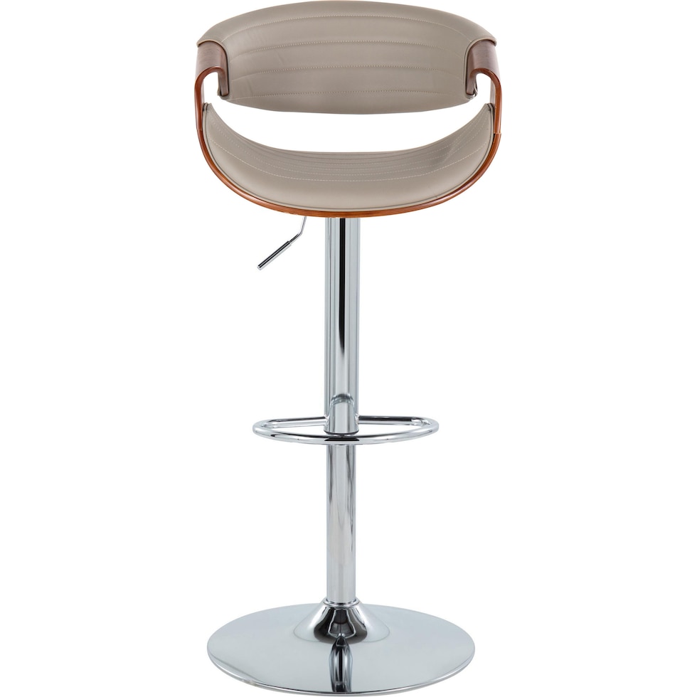 leo gray vegan leather walnut bar stool   