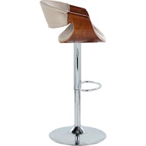 leo gray vegan leather walnut bar stool   