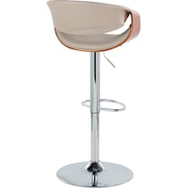 leo gray vegan leather walnut bar stool   