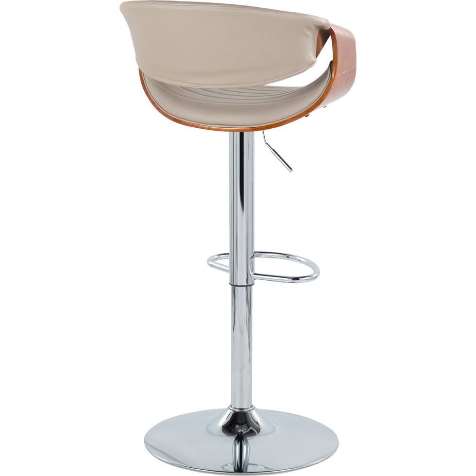 leo gray vegan leather walnut bar stool   