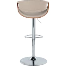 leo gray vegan leather walnut bar stool   