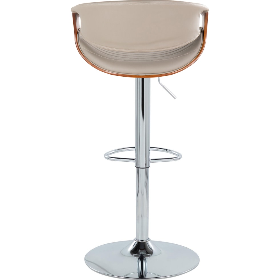 leo gray vegan leather walnut bar stool   