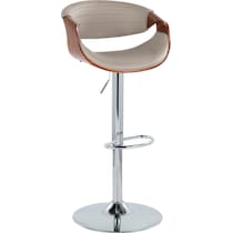 leo gray vegan leather walnut bar stool   
