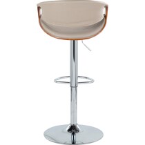 leo gray vegan leather walnut bar stool   