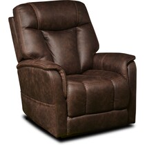 leon dark brown power lift recliner   