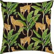 leopard black outdoor pillow   