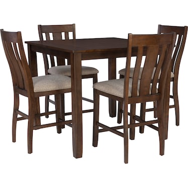 Lawson Counter-Height Dining Table and 4 Splat-Back Stools