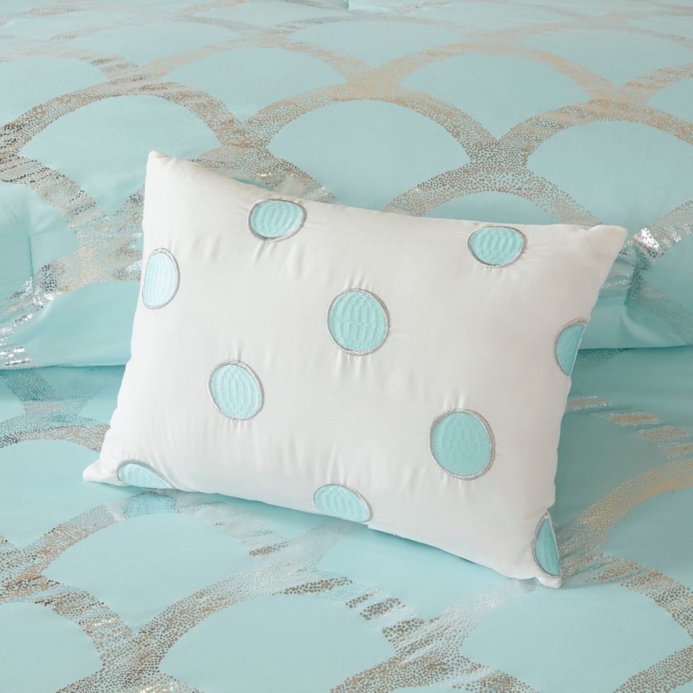 leslie blue full queen bedding set   