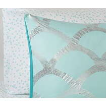 leslie blue twin bedding set   