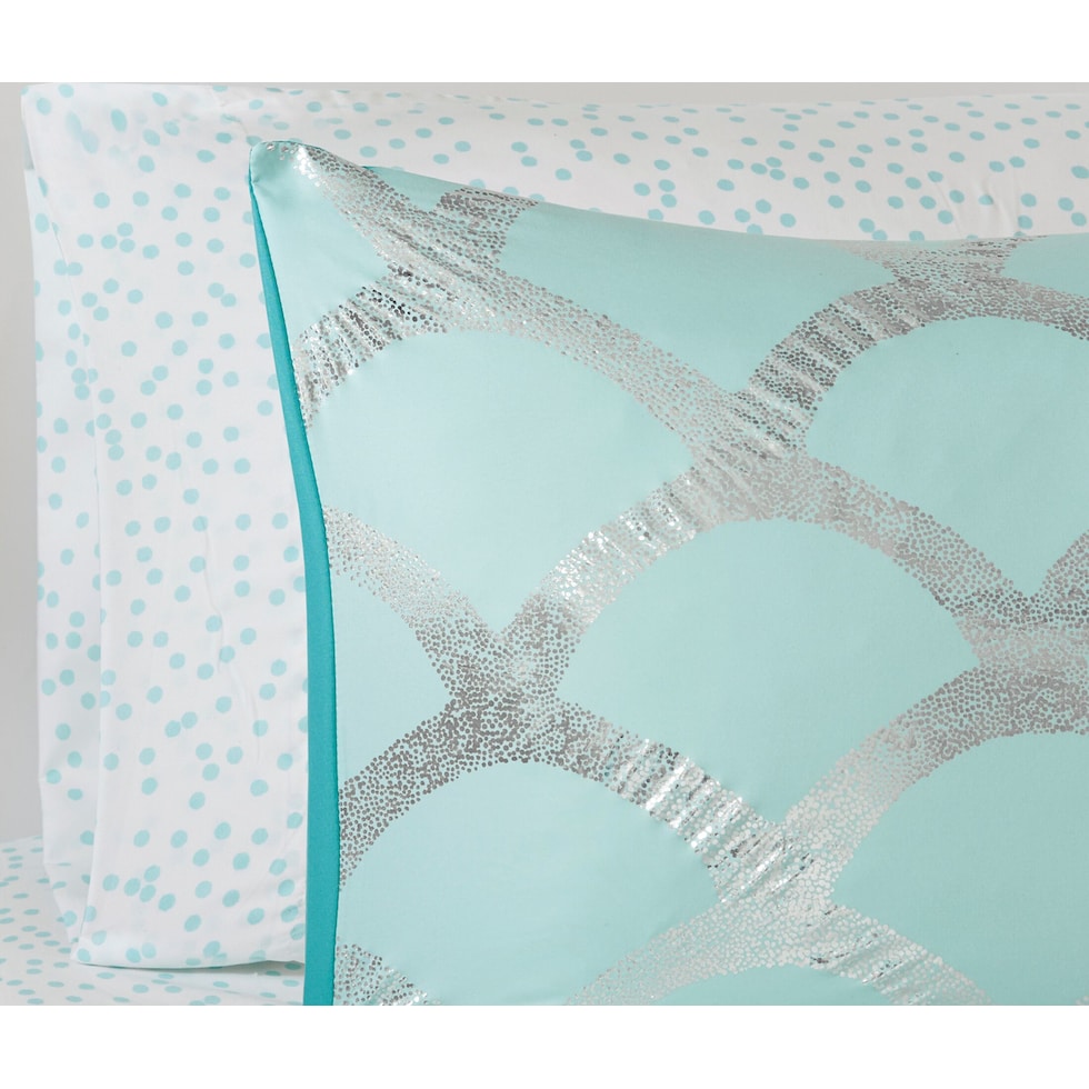 leslie blue twin bedding set   