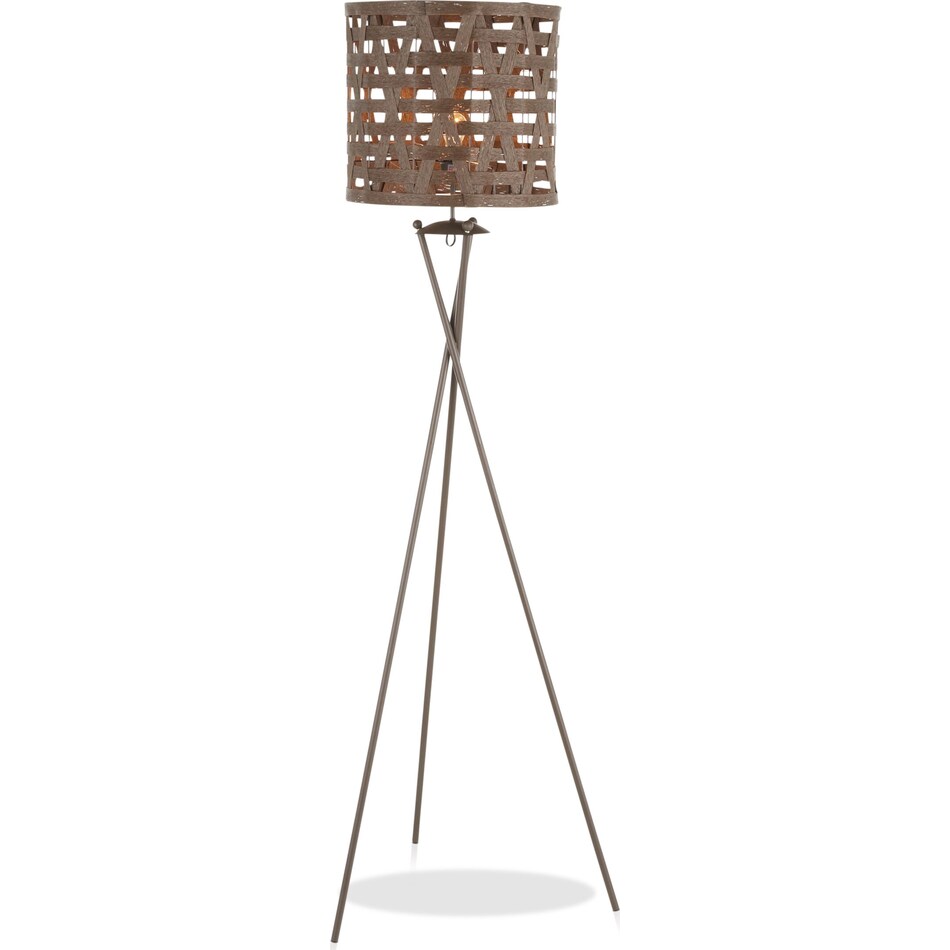 lester dark brown floor lamp   