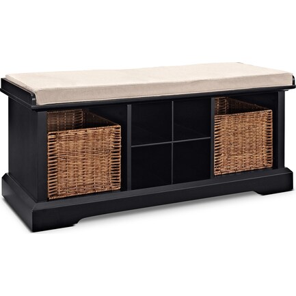 Levi Entryway Storage Bench - Black