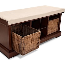 levi dark brown entryway storage bench   