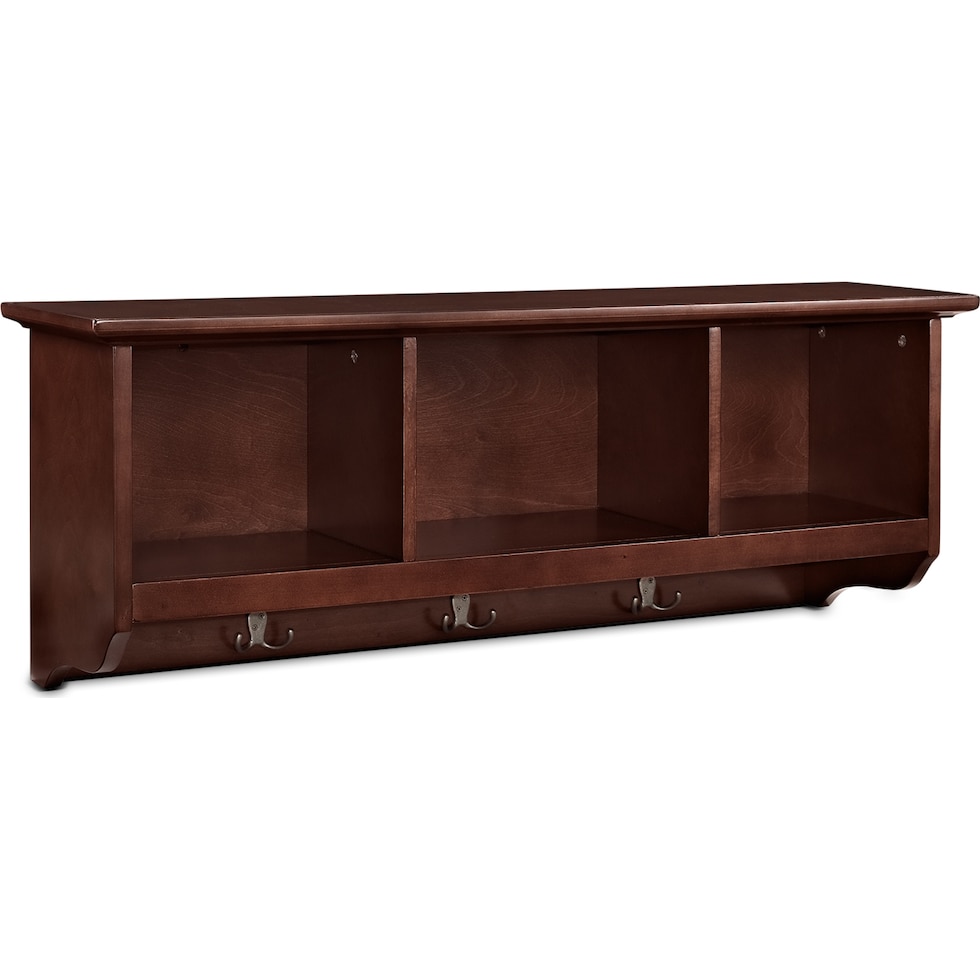 levi dark brown entryway storage shelf   