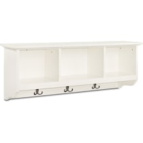 levi white entryway storage shelf   