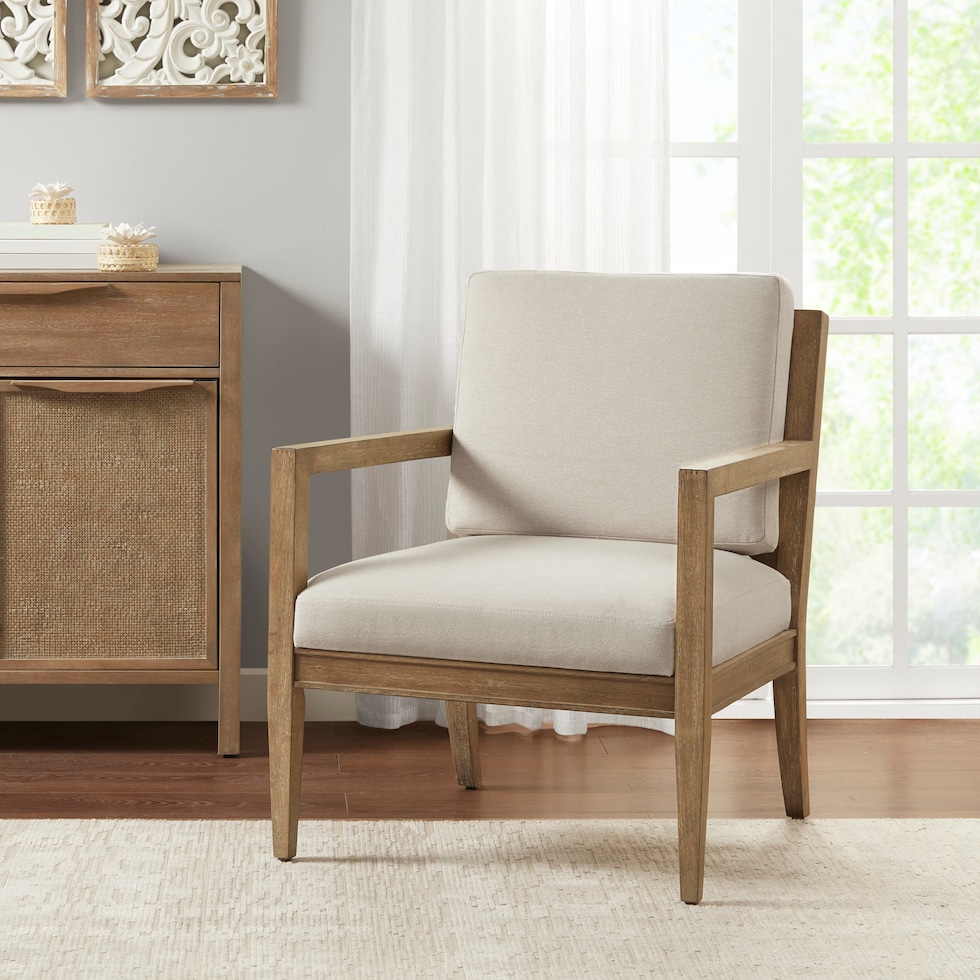 levinson white accent chair   