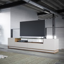 levox off white maple tv stand   