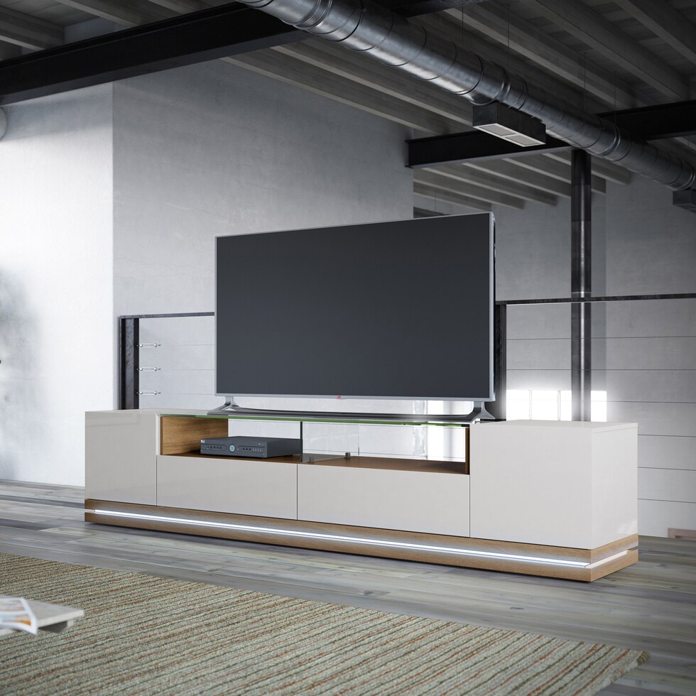 levox off white maple tv stand   