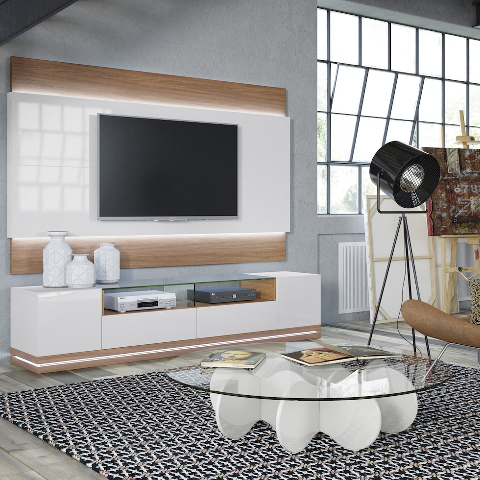 levox off white maple tv stand   