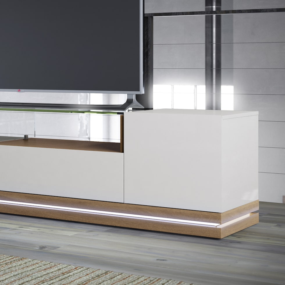 levox off white maple tv stand   