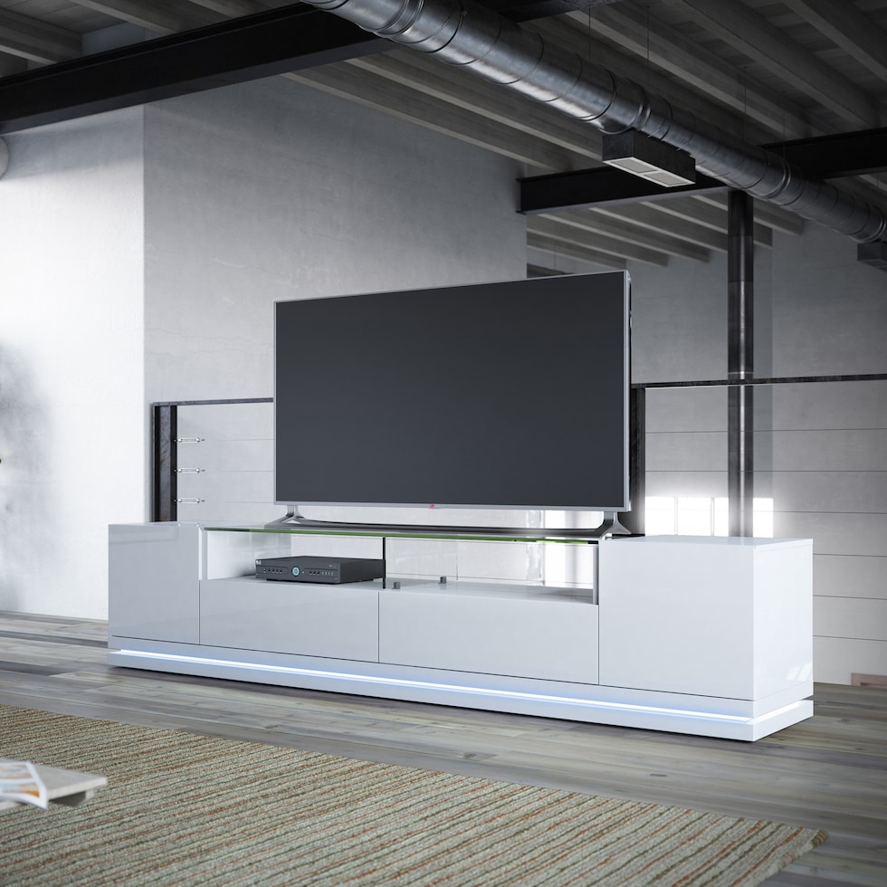 levox white tv stand   