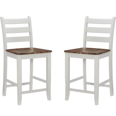 Levy Set of 2 Counter-Height Stools - Gray