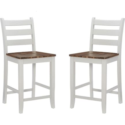 Levy Set of 2 Counter-Height Stools - Gray