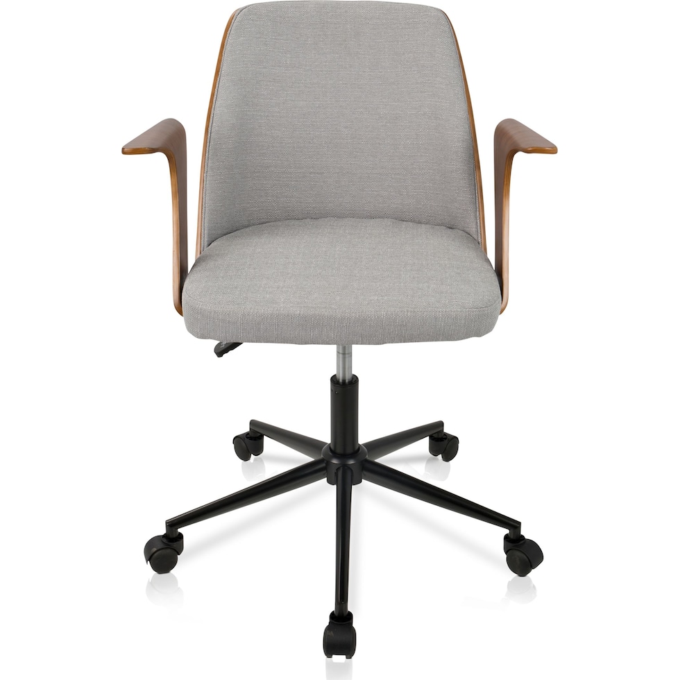 lexi gray and walnut office chair   