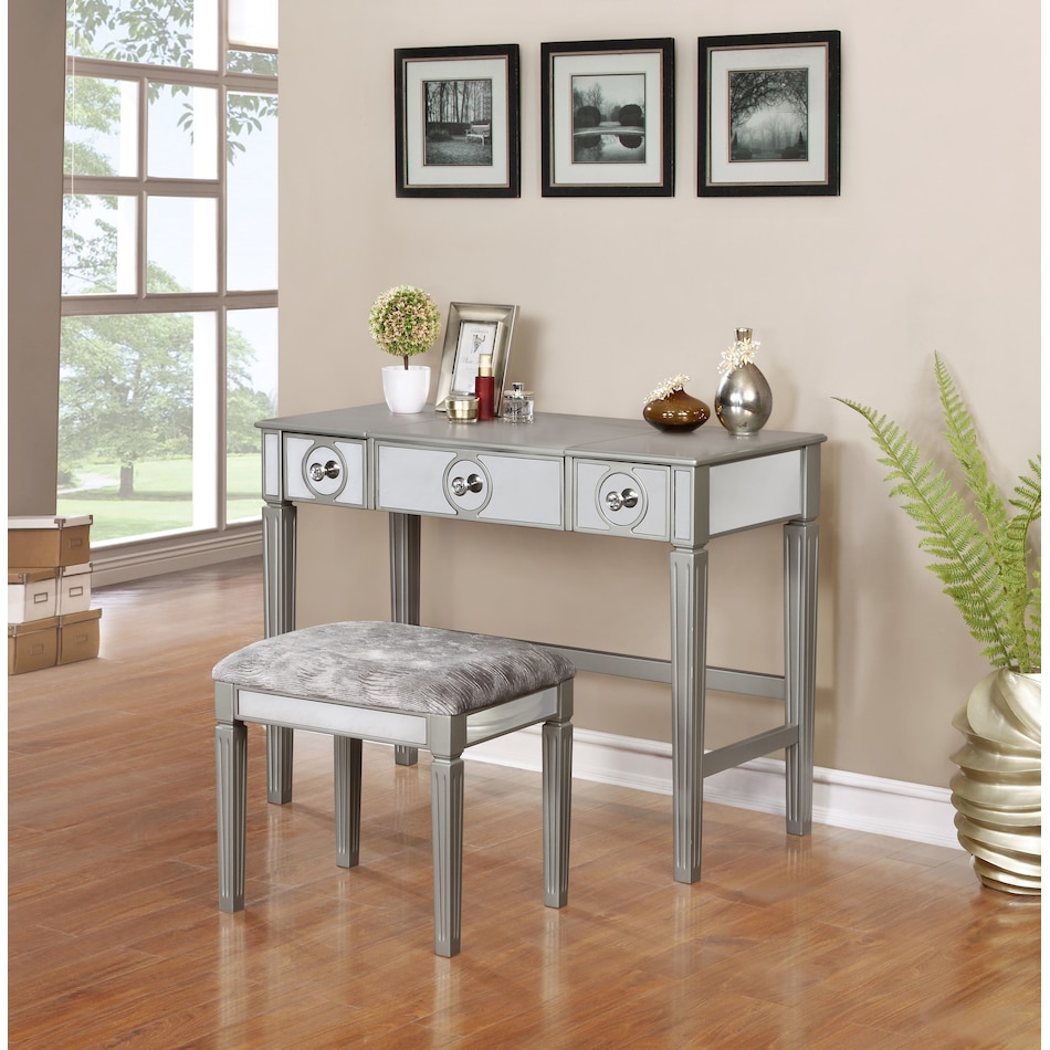 Lexi Vanity Desk and Stool Value City Furniture