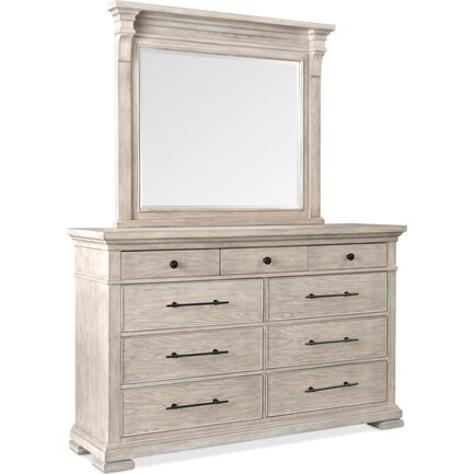 Lexington Dresser and Mirror - Sandstone