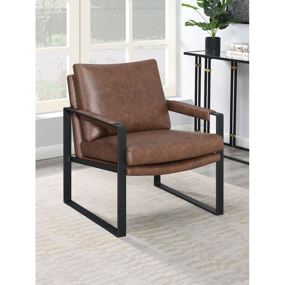 liana dark brown accent chair   