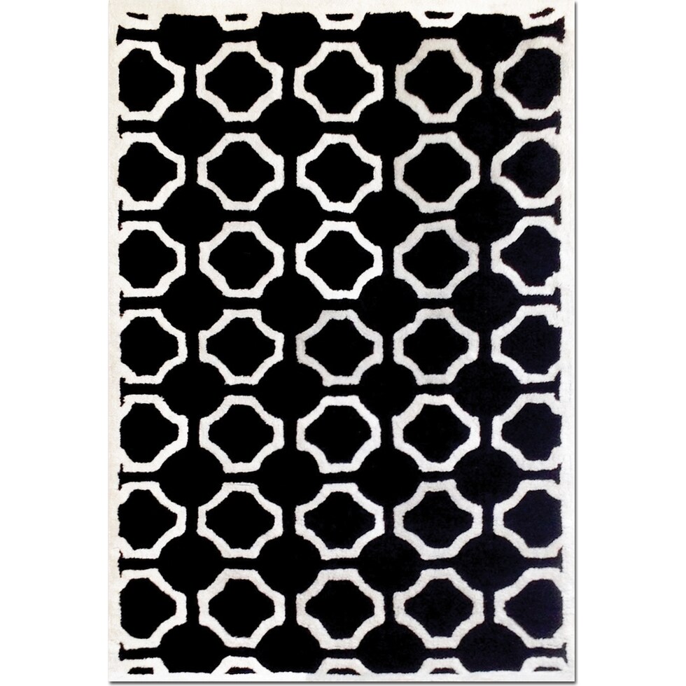 lifestyle black semi circle black and white area rug ' x '   