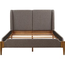 light brown queen bed   