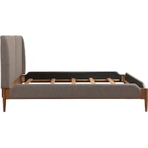 light brown queen bed   