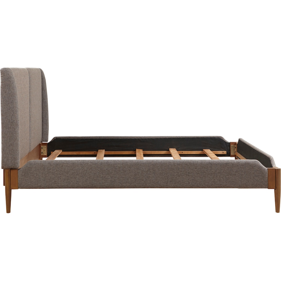 light brown queen bed   