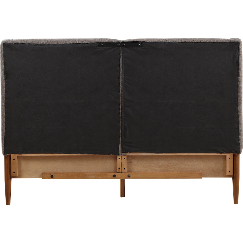 light brown queen bed   