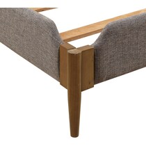 light brown queen bed   