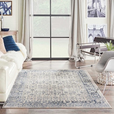 Lilia 5' x 8' Area Rug - Ivory/Blue