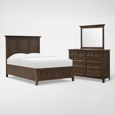 Lincoln Solid Wood 5-Piece Youth Bedroom Set with Dresser and Mirror