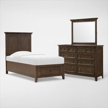 lincoln dark brown  pc twin bedroom   
