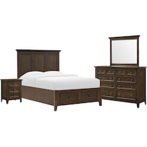 lincoln dark brown  pc full bedroom   