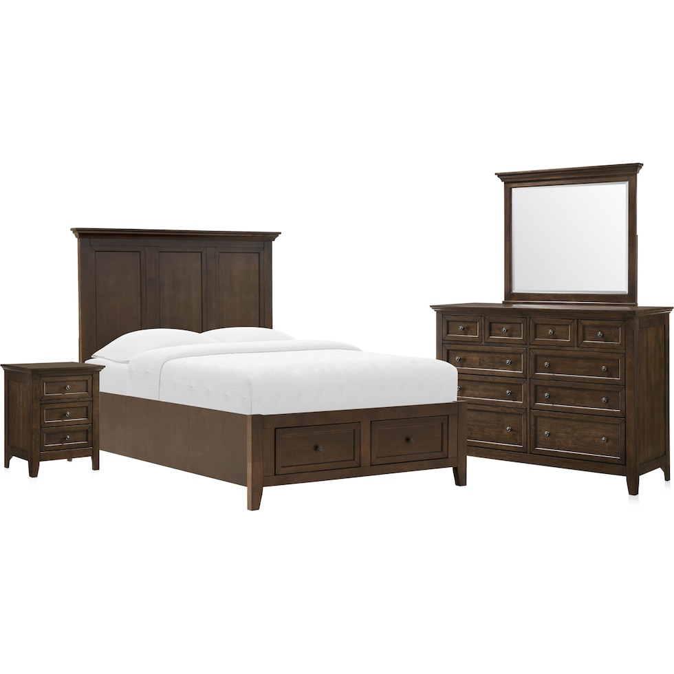 lincoln dark brown  pc full bedroom   