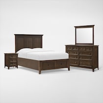 lincoln dark brown  pc full bedroom   