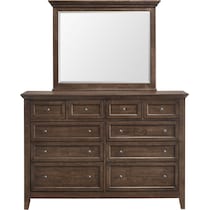 lincoln dark brown dresser and mirror   