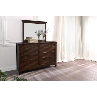 Lincoln Solid Wood Dresser and Mirror
