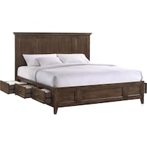 lincoln dark brown king bed   